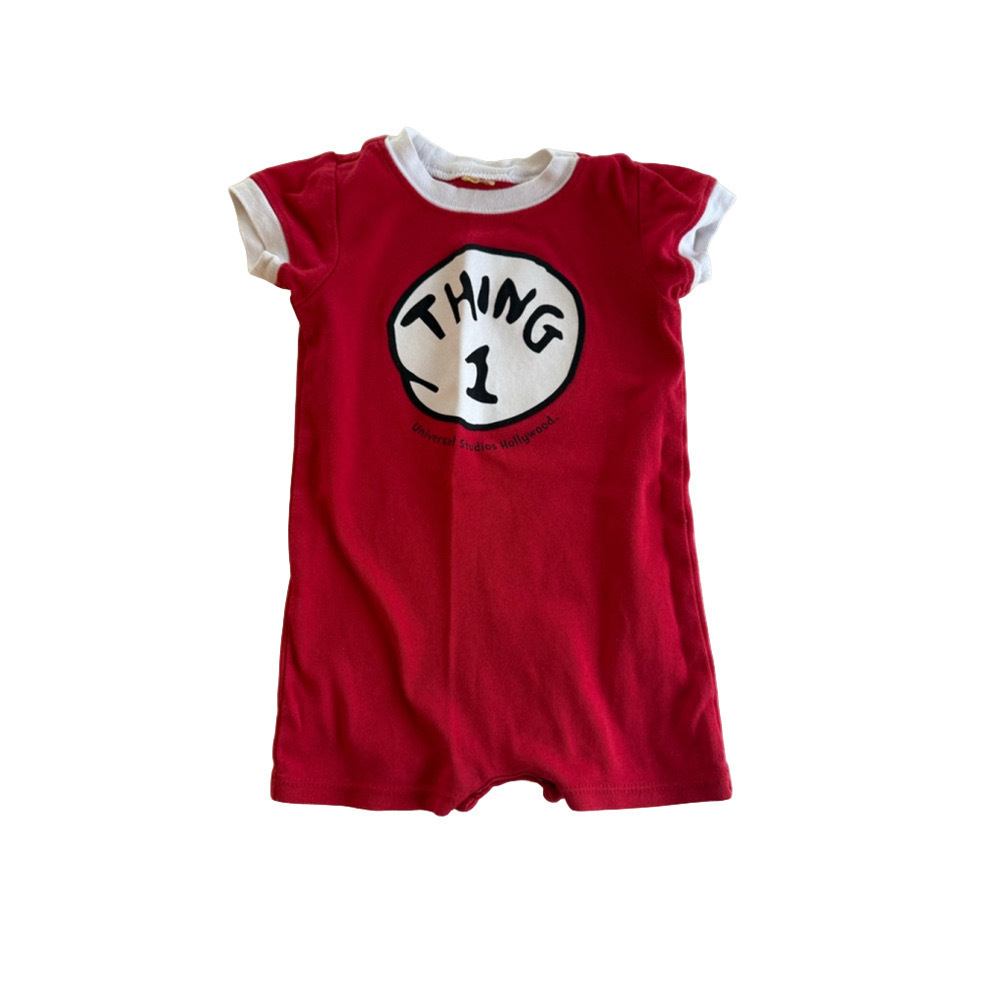 Universal studios dr suess thing one Romper Red